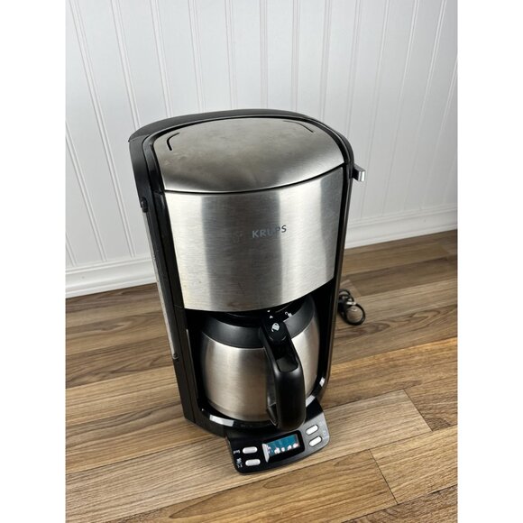 Krups Coffee Maker Stainless Programmable Drip Machine Thermal Carafe FMF5 10CUP - Picture 2 of 14
